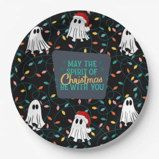 Ghost Christmas Design Paper Plates