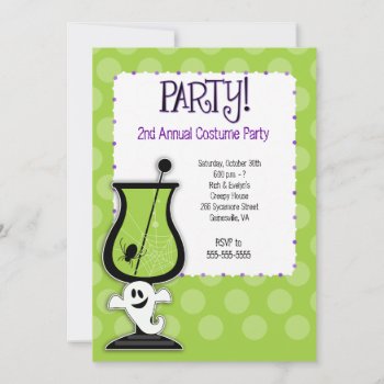 Ghost Cocktail Adult Costume Party Invitation by allpetscherished at Zazzle