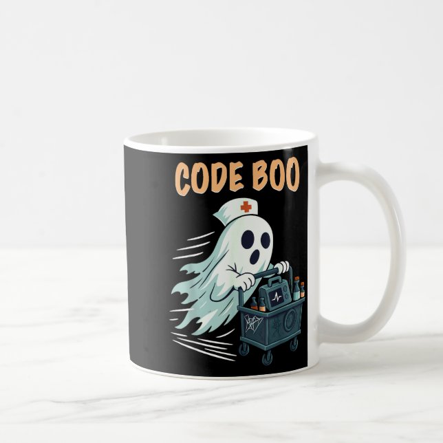 Ghost Code Boo In The Icu Nursing Gift For Hallowe Coffee Mug (Right)