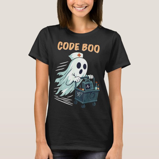 Ghost Code Boo In The Icu Nursing Gift For Hallowe T-Shirt (Front)
