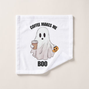 Ghost Coffee Halloween Funny Wash Cloth