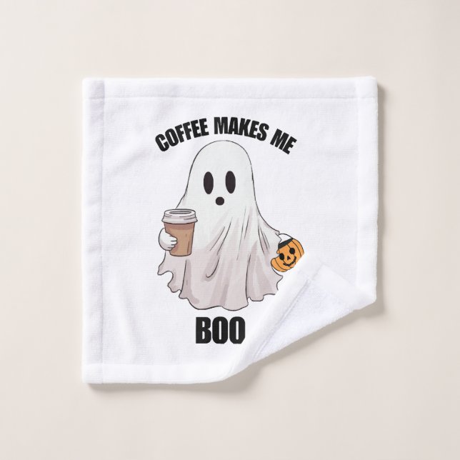Ghost Coffee Halloween Funny  Wash Cloth (Wash Cloth)