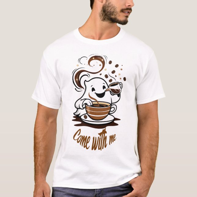 Ghost Coffee Invitation T-Shirt – “Come With Me” (Front)