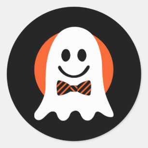 Ghost Costume Halloween Face Men Women Adult Kids Classic Round Sticker