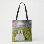 Ghost Couple And Flowers Whimsical Art Tote Bag at Zazzle