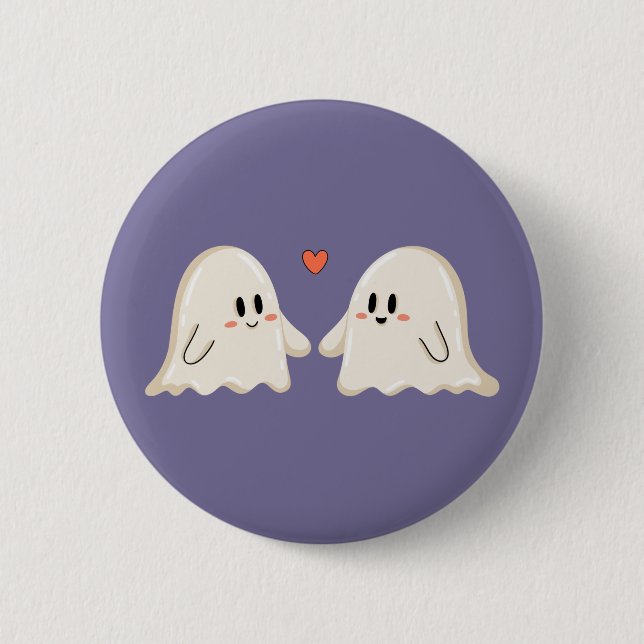 Ghost Couple in Love Button (Front)