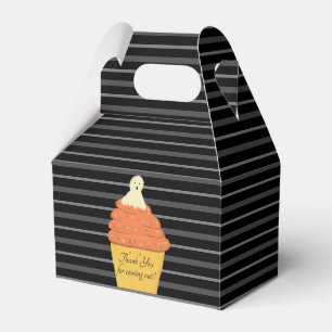 Ghost Cupcake Halloween Stripes Party Favor Box