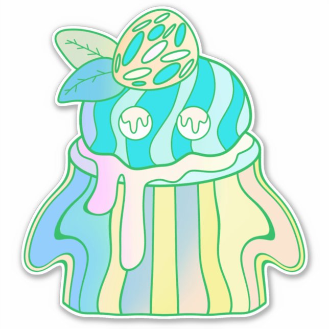 Ghost Cupcake Sticker (Front)