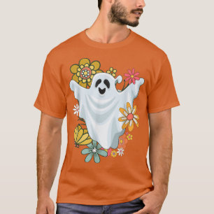 Ghost Cute Retro Floral Vintage Groovy Halloween G T-Shirt