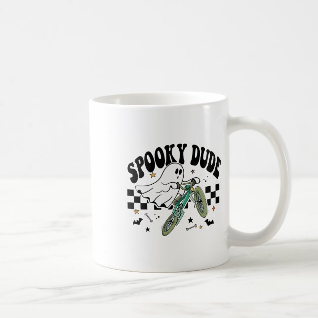 Ghost Cycling Bicycle Bike Retro Halloween Party C Coffee Mug (Right)