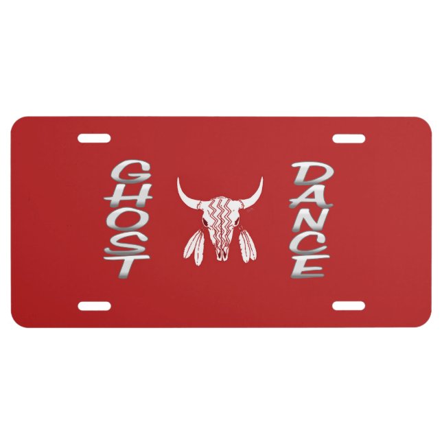 Ghost Dance aluminum car license plate (Front)