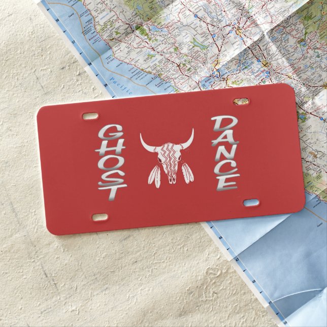 Ghost Dance plastic car license plate (In Situ)