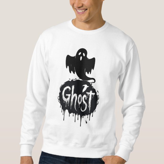 Ghost – Dark Horror Dripping Text Art Sweatshirt (Front)