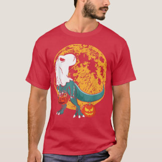 Ghost Dinosaur TRe Funny Boo Halloween Boy Men Pum T-Shirt