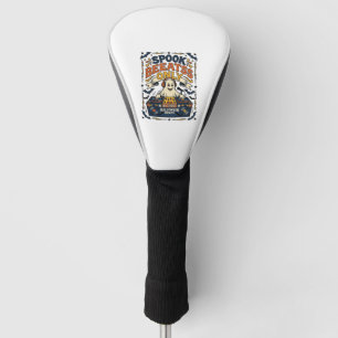 Ghost DJ Spooky Beats Vintage Engraving Halloween Golf Head Cover