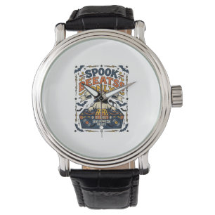 Ghost DJ Spooky Beats Vintage Engraving Halloween  Watch