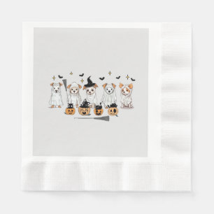Ghost Dog Black Cat Pumpkin Halloween paper Napkins