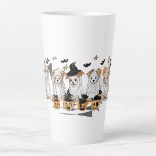 Ghost Dog Black Cat Pumpkin HalloweenLatte Mug