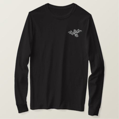 Ghost Dragon Embroidered Long Sleeve T_Shirt