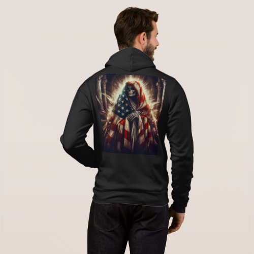 Ghost Dressed as American Flag Patriotic Pride an Hoodie