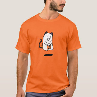 ghost dressing up as cat for Halloween T-Shirt