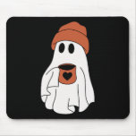 Ghost Drinking Coffee Funny Halloween Costume Coff Mouse Pad