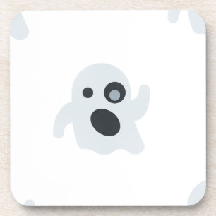 ghost emoji beverage coaster