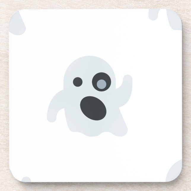 ghost emoji beverage coaster (Front)