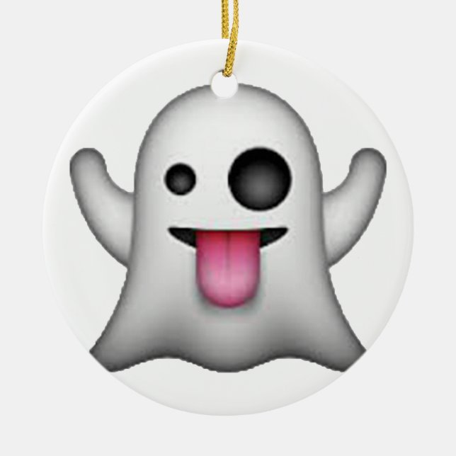 Ghost - Emoji Ceramic Ornament (Front)