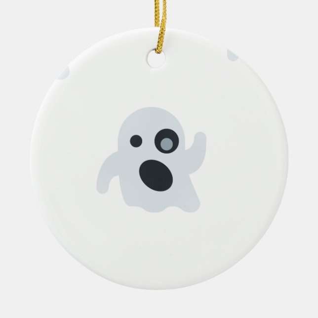 ghost emoji ceramic ornament (Front)