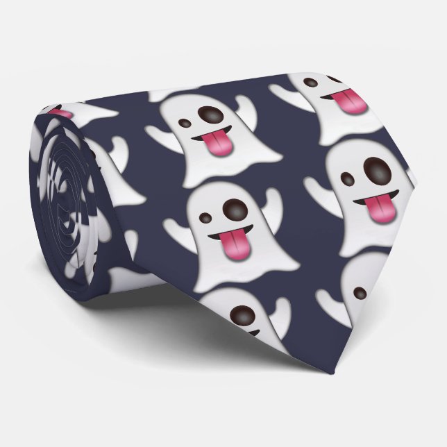 ghost_emoji neck tie (Rolled)