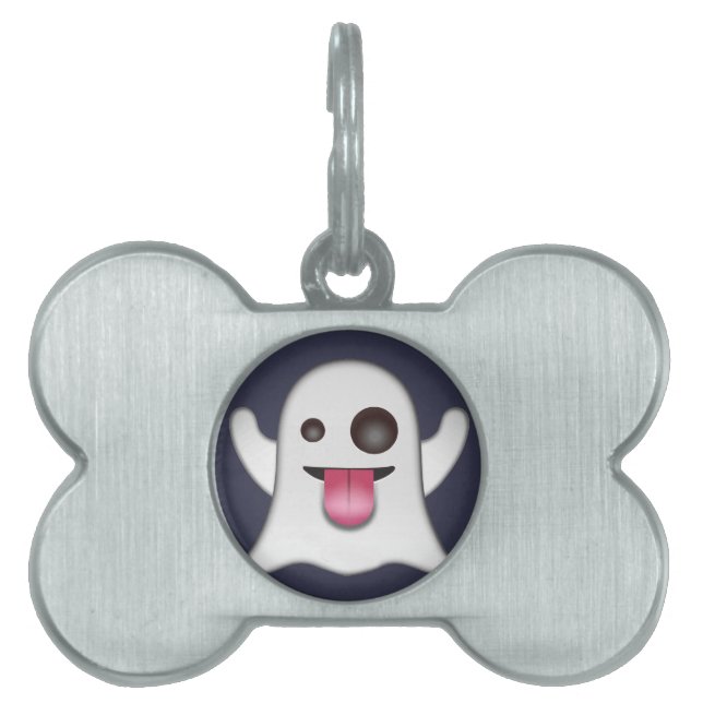 Ghost emoji pet name tag (Front)