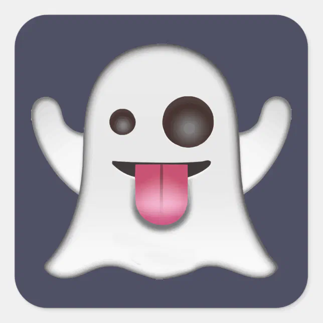 Ghost Emoji Square Sticker Zazzle 3787