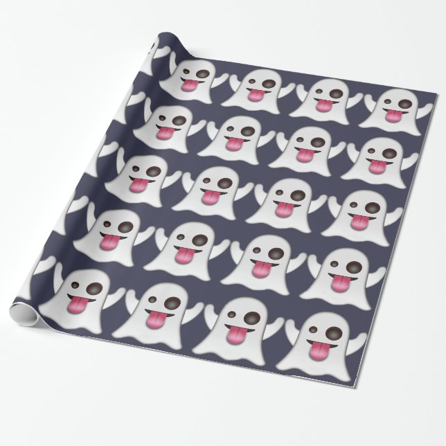 Ghost emoji wrapping paper (Unrolled)