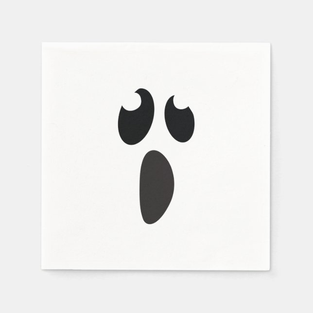 Ghost Face Halloween Party Trick or Treat Napkins (Front)