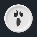 Ghost Face Halloween Party Trick or Treat Paper Plates<br><div class="desc">Customize with any text for any event. Matching items available.</div>