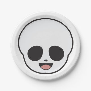 Ghost Face Skeleton Chibi Pastel Goth Halloween Paper Plates
