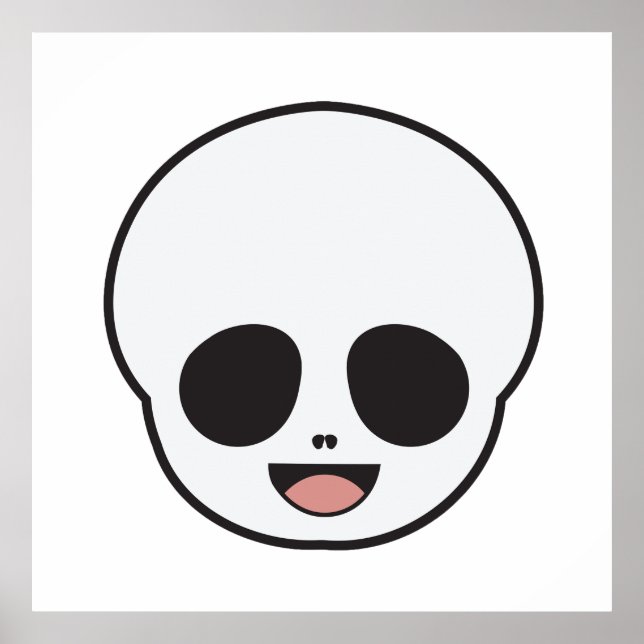 Ghost Face Skeleton Chibi Pastel Goth Halloween Poster (Front)
