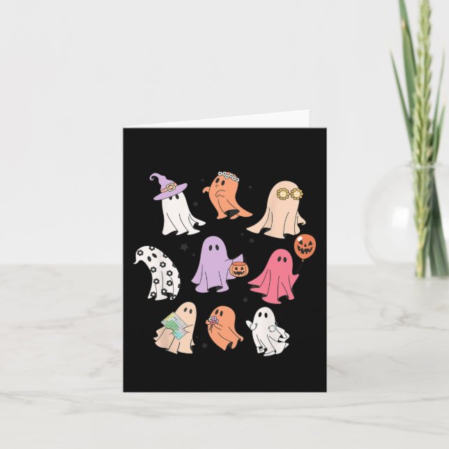 Ghost Friends Halloween AAC SLP Squad Speech Langu Card (Front)