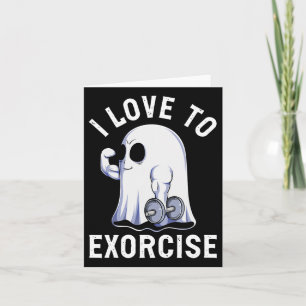 Ghost Funny Gym Workout Bodybuilding Humor Spooky Card