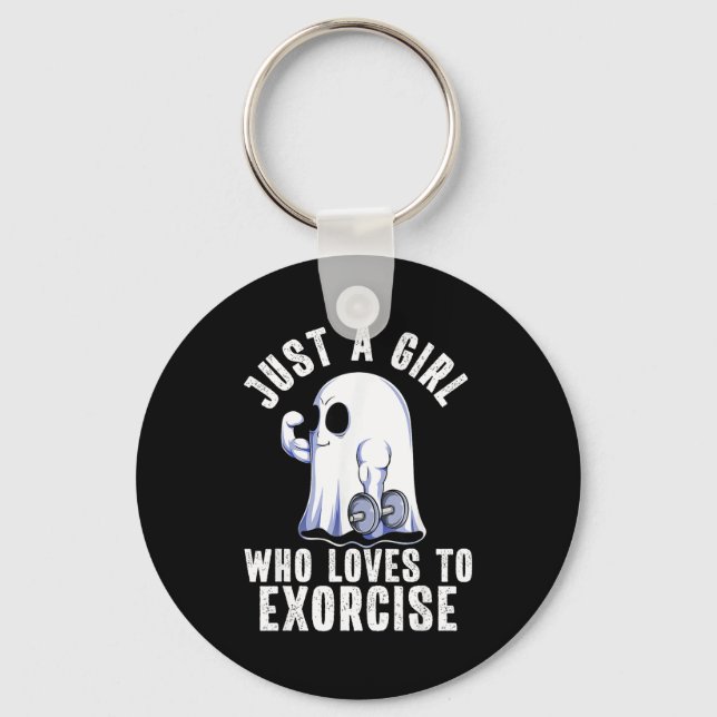Ghost Funny Gym Workout Bodybuilding Soky Hallowee Keychain (Front)