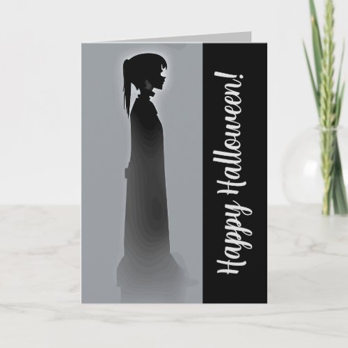 Ghost girl, Halloween Holiday Card