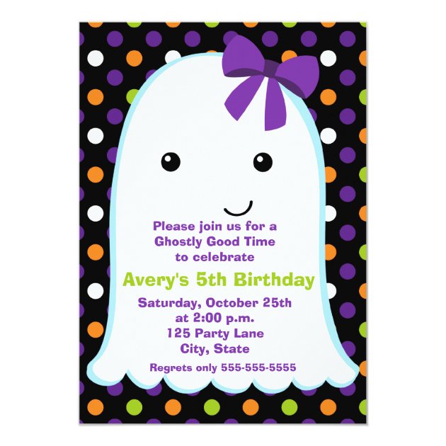 Ghost Girl Halloween | Kids Halloween Birthday Invitation