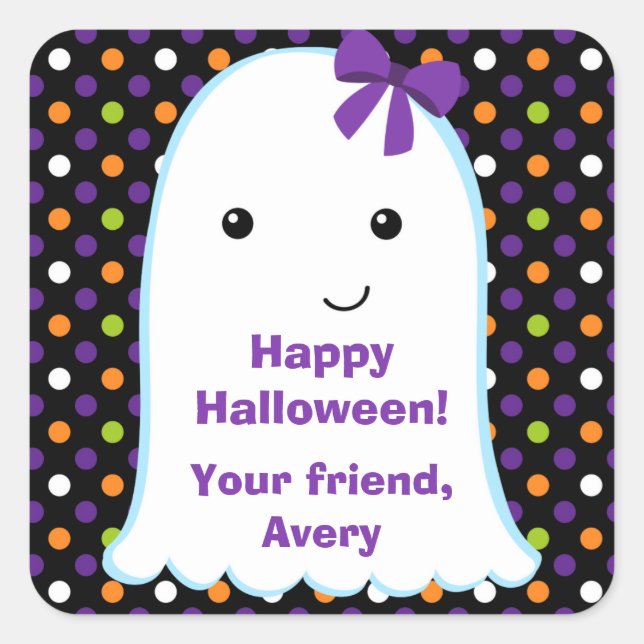 Ghost Girl | Kids Halloween Sticker (Front)