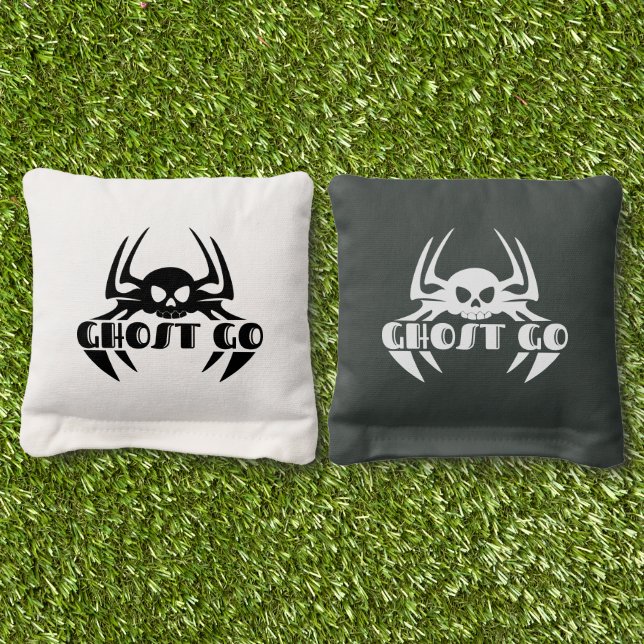 Ghost Go Spooky Season Cornhole Bags (Grass)