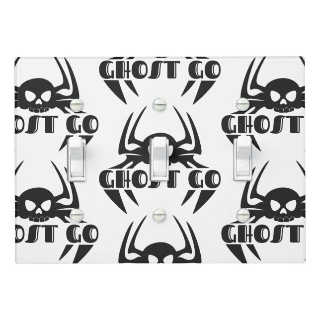 Ghost Go Spooky Season Light Switch Cover (In Situ)