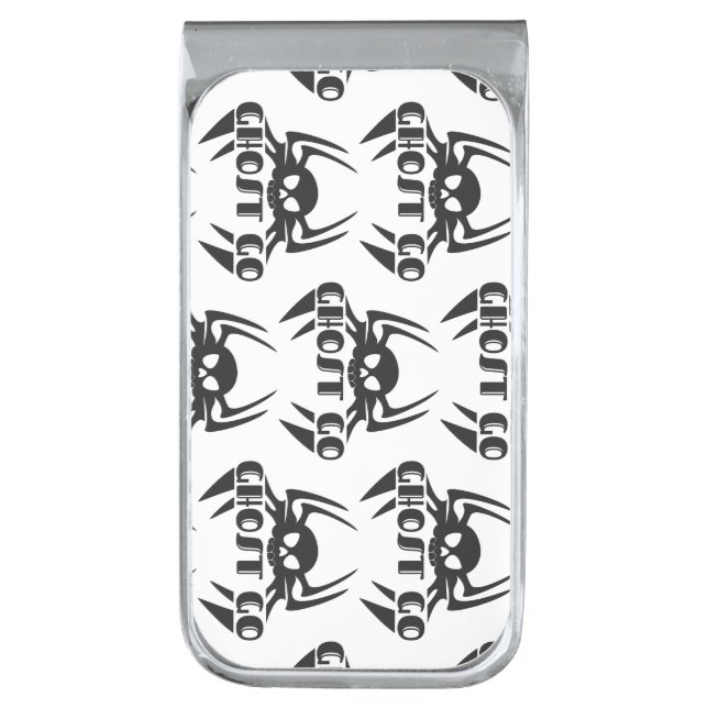 Ghost Go Spooky Season Silver Finish Money Clip (Front Vertical)