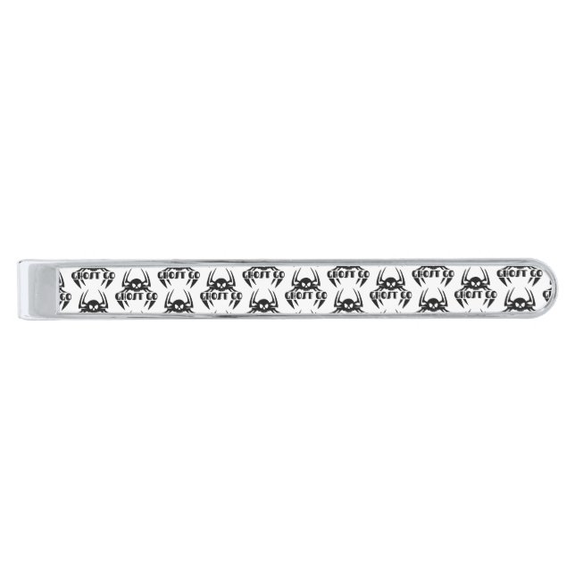 Ghost Go Spooky Season Silver Finish Tie Bar (Front)