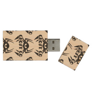 Ghost Go Spooky Season Wood Flash Drive