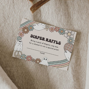 Ghost Halloween Baby Shower Diaper Raffle Ticket Enclosure Card